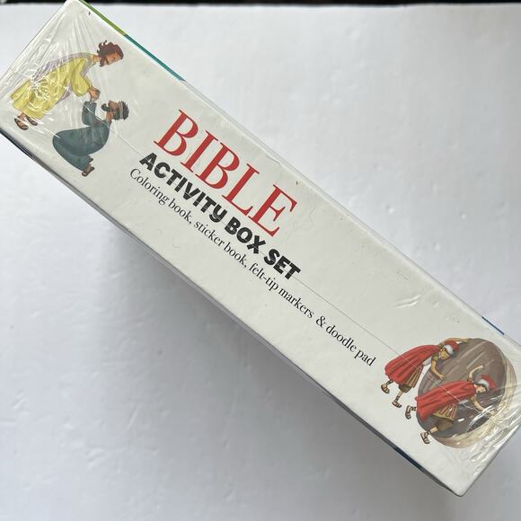 Bible Activity Box Set Childrens Coloring Book Stickers Markers Doodle Pad - Picture 4 of 6